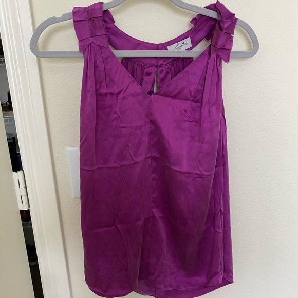 100% Silk Purple Top - Picture 1 of 4